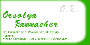 orsolya rammacher business card